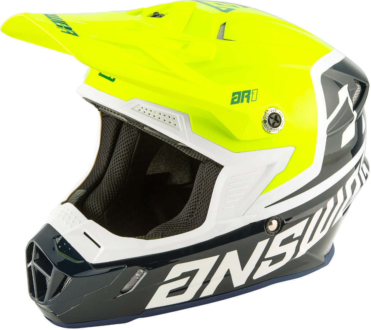 Answer AR-1 Voyd Motocross Helm, grau-gelb, Größe S, grau-gelb, Größe S