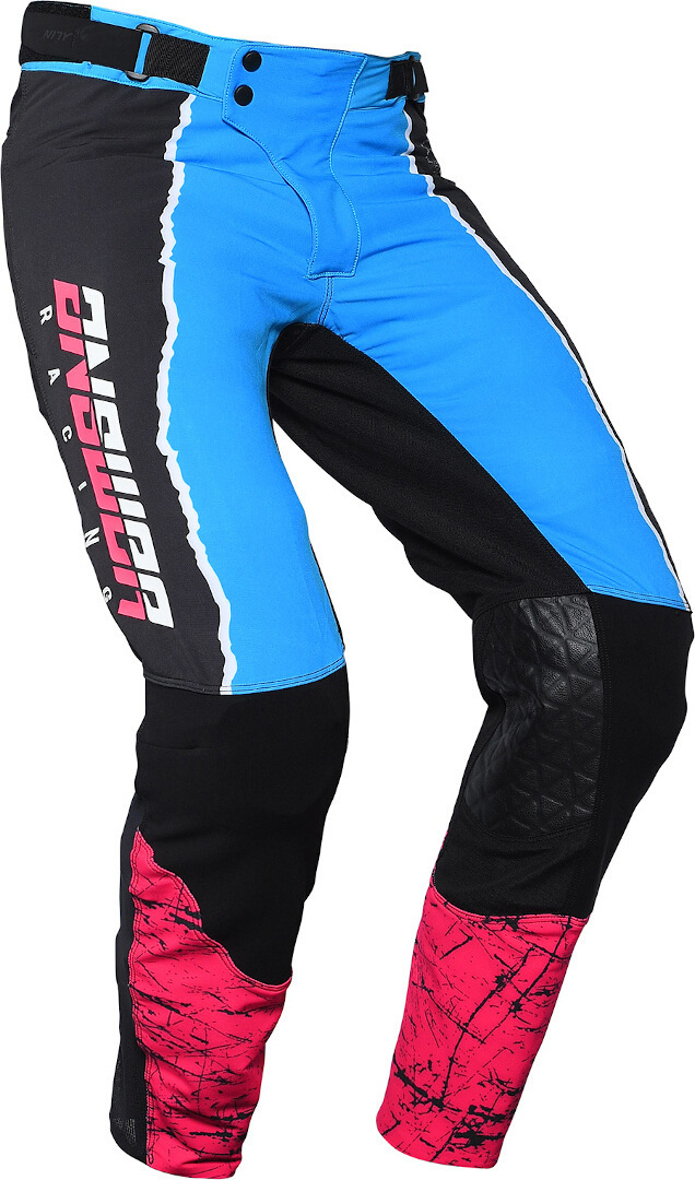 Side view of Answer Trinity Pro Glow Motocross Pants, black-blue, Size 30 for Men