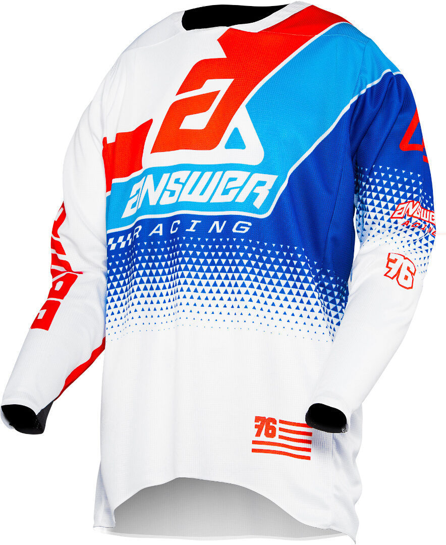 Answer Elite Korza Motocross Tröja, vit-röd-blå, storlek L