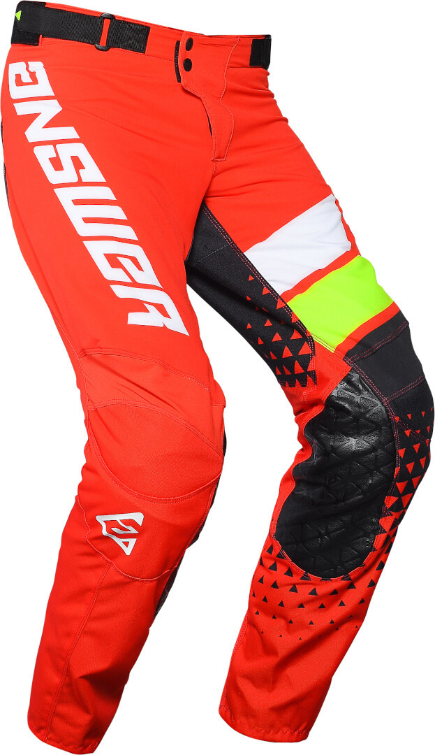Side view of Answer Elite Korza Motocross Pants, white-red, Size 30 for Men