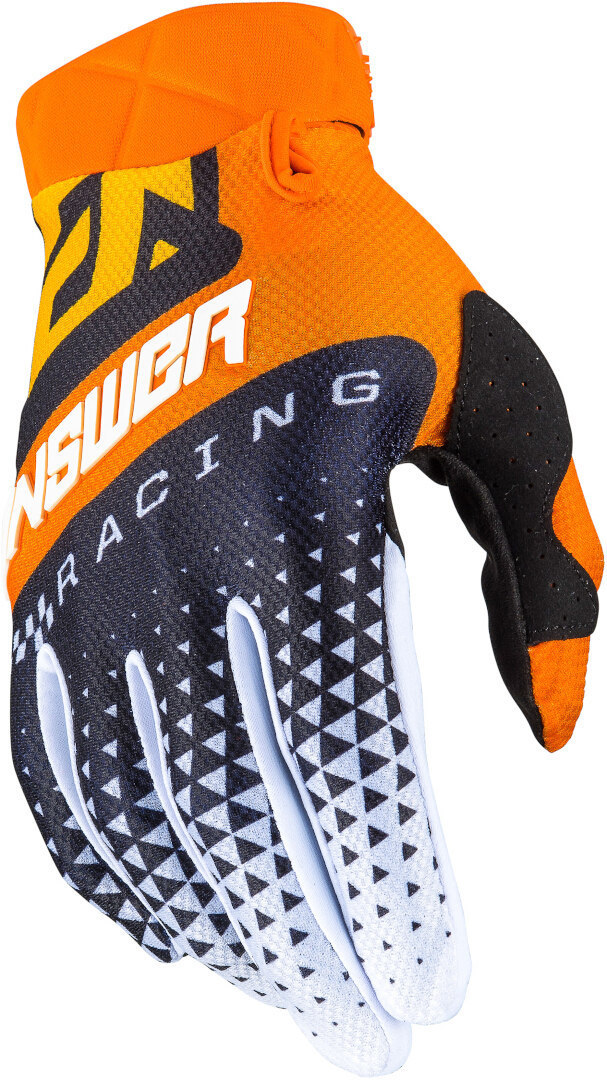 Answer AR3 Korza Motocross Gloves, black-white-orange, Size M, black-white-orange, Size M