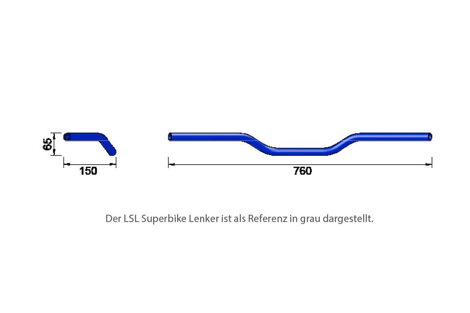 LSL Superbikelenker L01, chrom, silber, silber