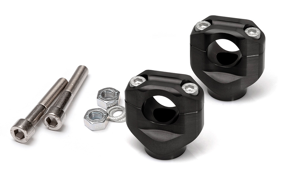 LSL Clamping block kit 28, MOTO GUZZI V9 Bobber black, black
