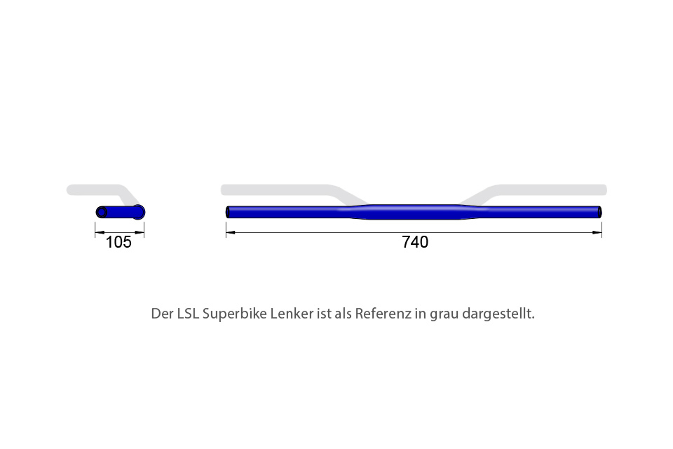 LSL X-Bar Alu-Lenker Drag Bar XD1, 1 1/8 Zoll, schwarz