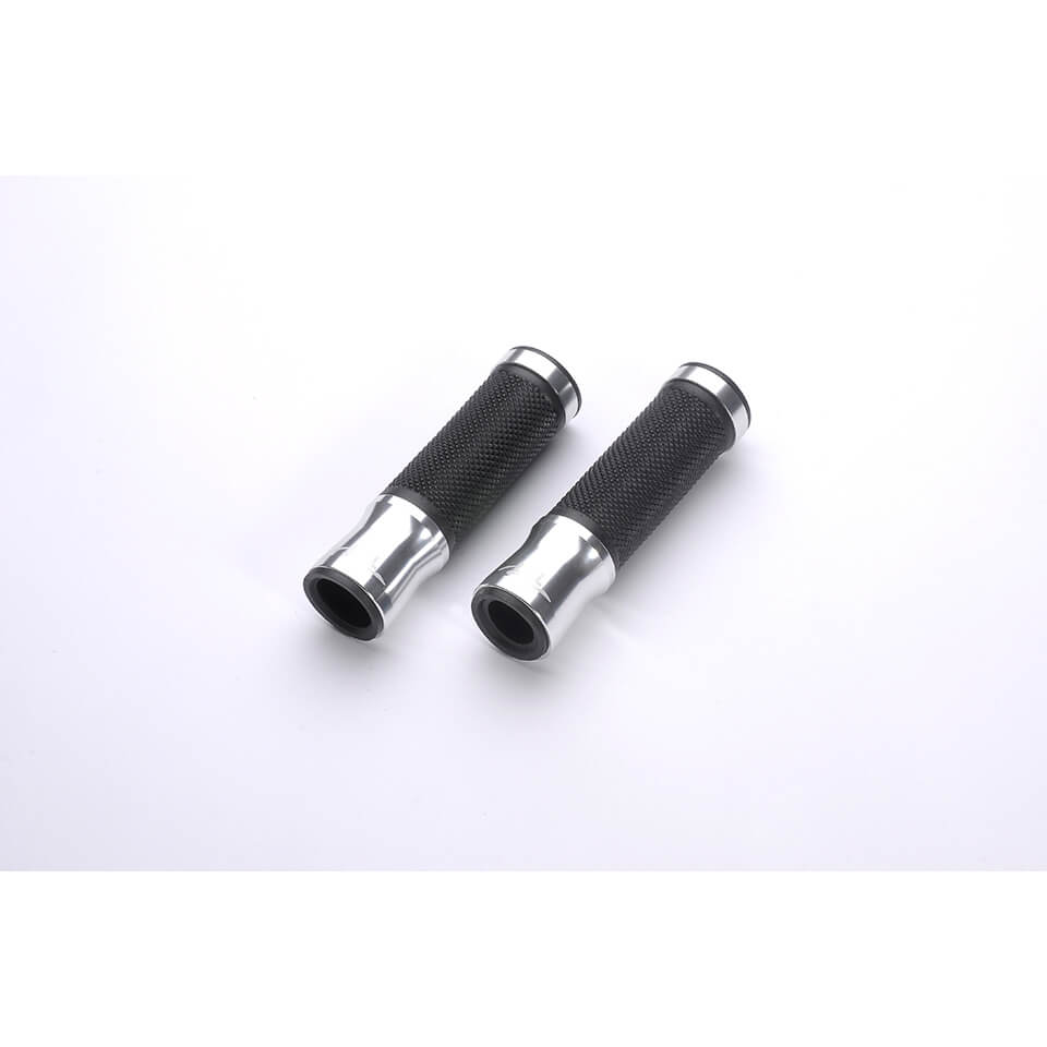 LSL Handlebar grip rubber, 7/8 inch (22.2 mm), 125 mm, silver, silver