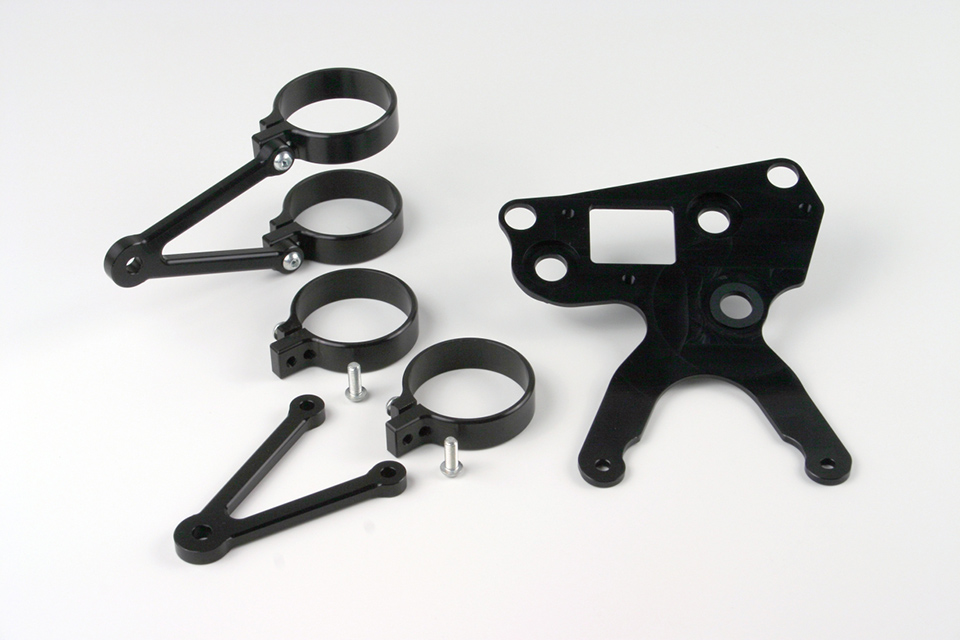LSL Lamp holder Bonneville with turn signal receiver, black, black