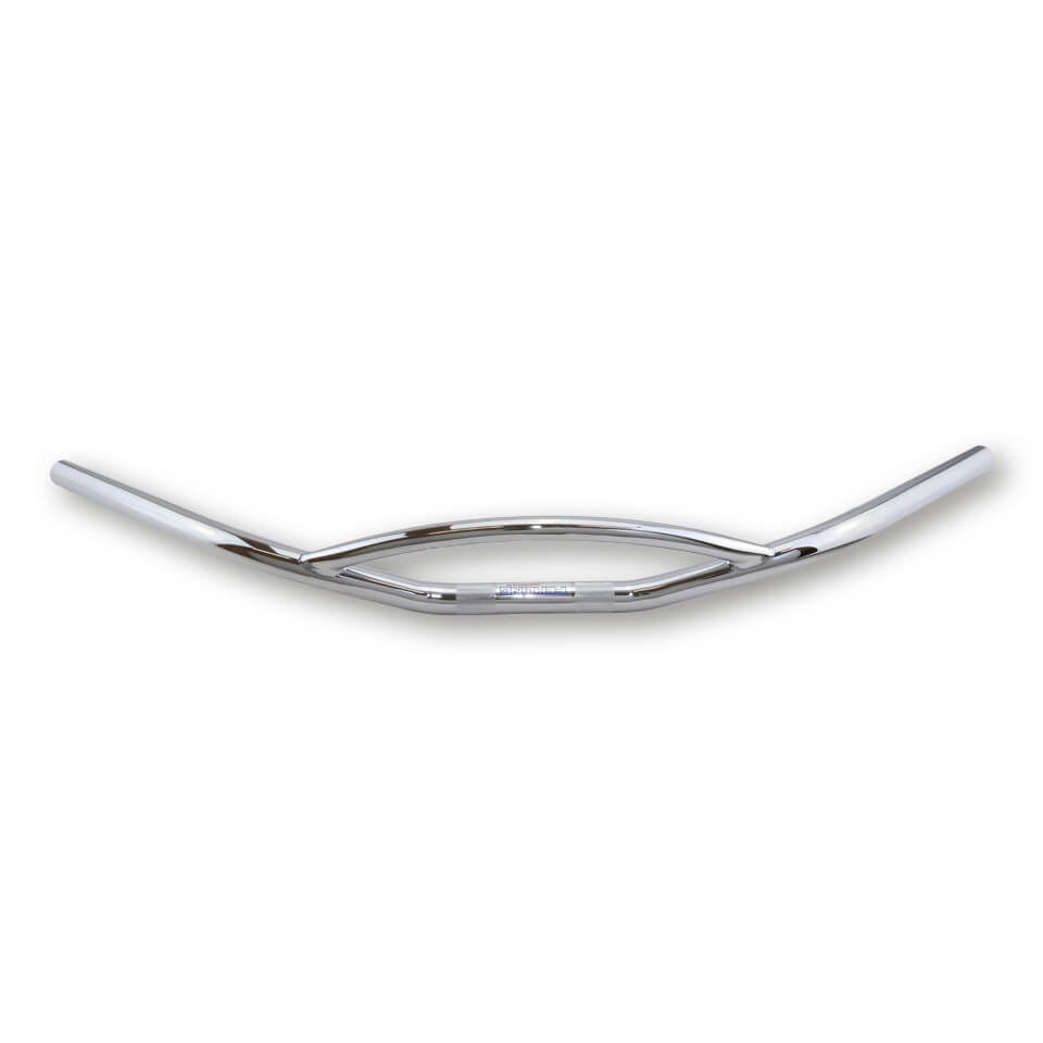 FEHLING Handlebar with rounded strut 1 inch with notches, silver, silver