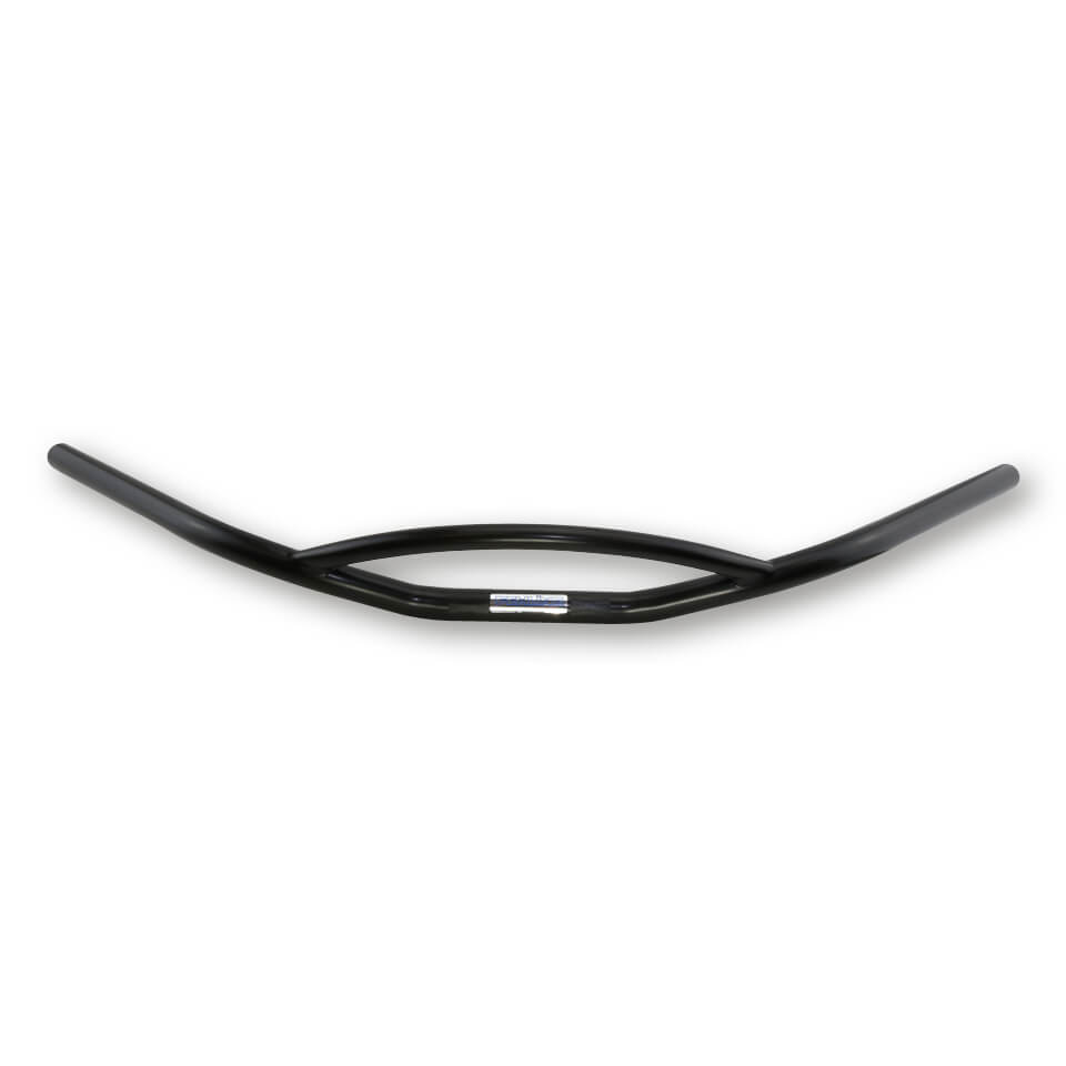 FEHLING Handlebar with rounded strut 1 inch with notches, black, black