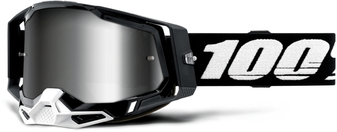 Motorrad 100% Racecraft II Motocross Brille, schwarz-weiss, schwarz-weiss
