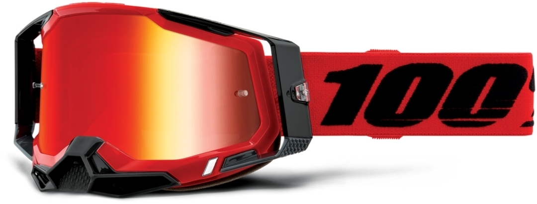 Motorrad 100% Racecraft II Motocross Brille, schwarz-rot, schwarz-rot