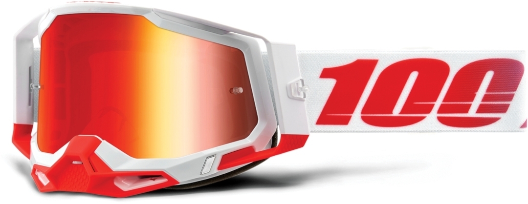 Motorrad 100% Racecraft II St. Kith Motocross Brille, weiss-rot, weiss-rot