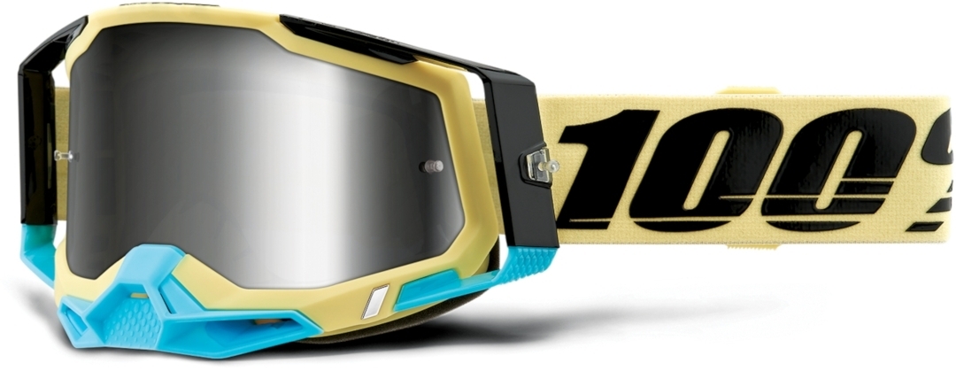100% Racecraft II Airblast Motocross Goggles, black-yellow, black-yellow, Size One Size