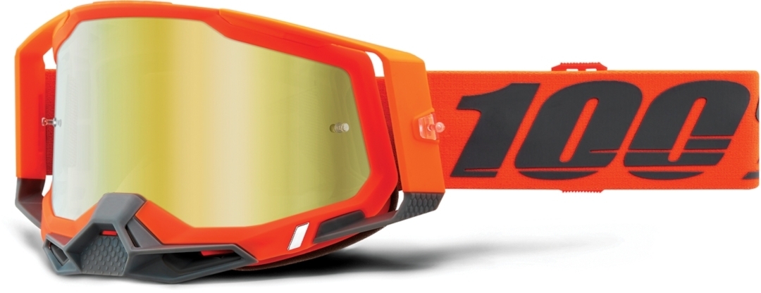 100% Racecraft II Kerv Motocross Goggles, grey-orange, grey-orange, Size One Size