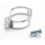Turn signal clamp, two-piece, chrome-plated, pipe fixing 55-58mm