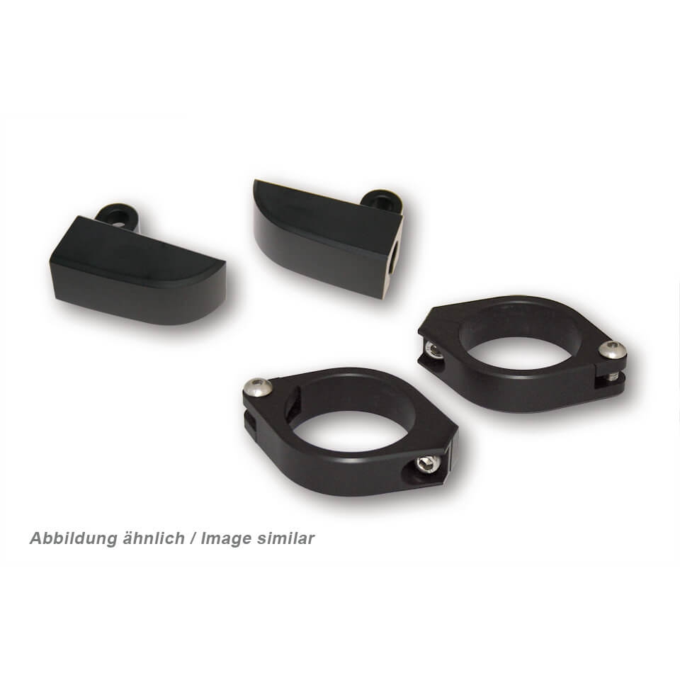 HIGHSIDER Turn signal holder set M8 for 38-41 mm, black, black