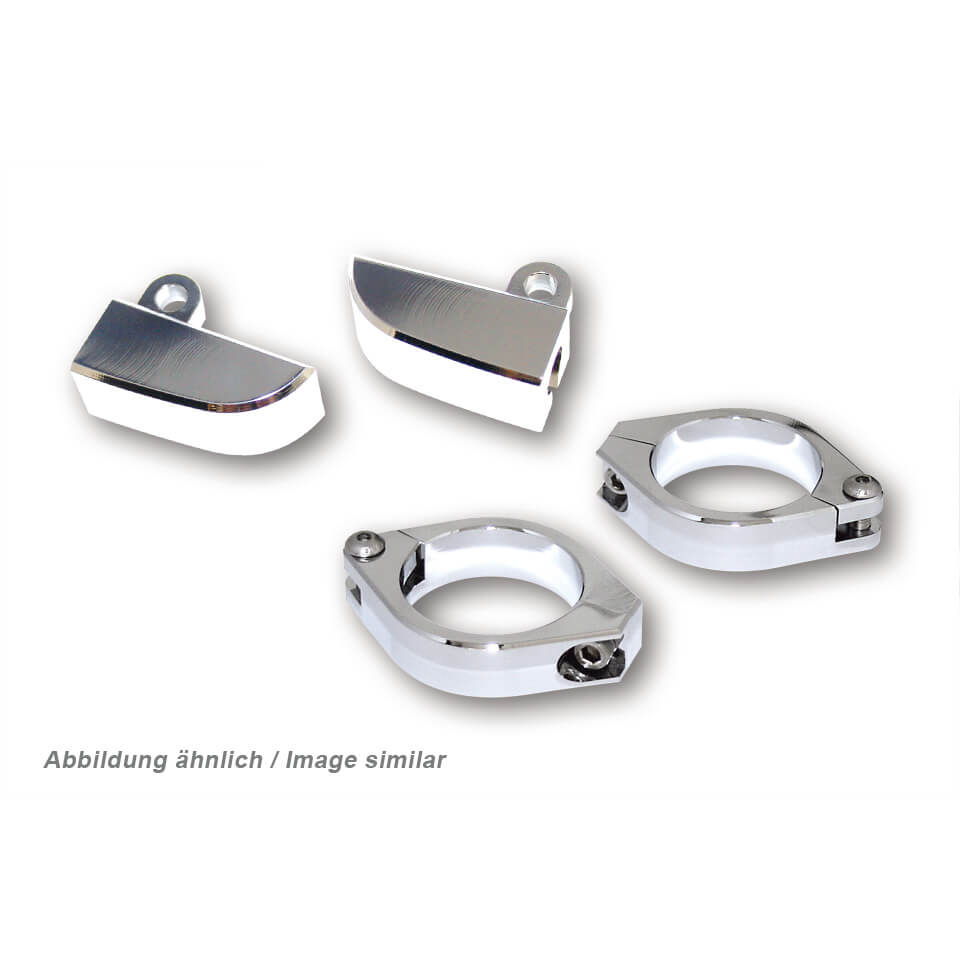 HIGHSIDER Indicator bracket set M8 for 42-43 mm, silver, silver