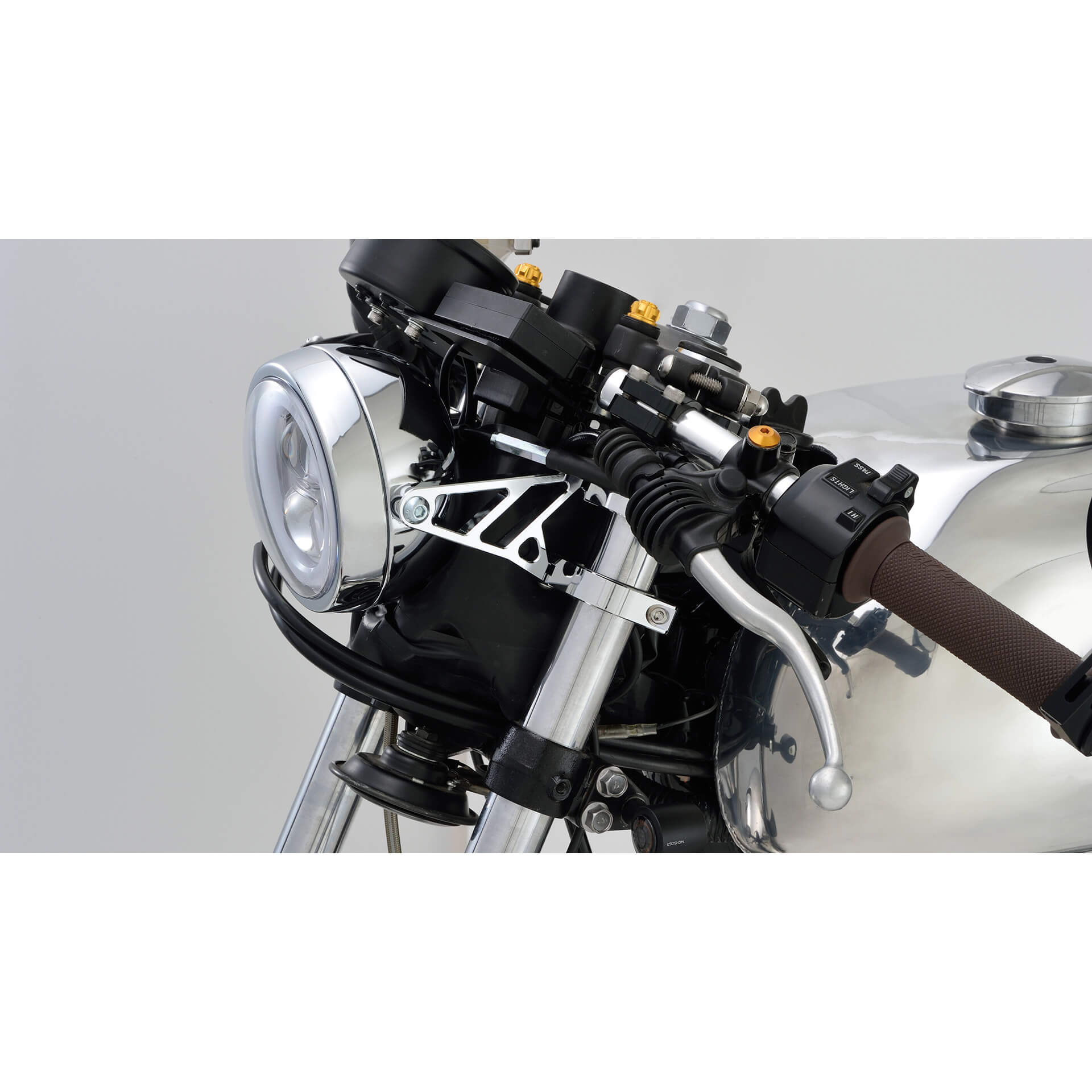 HIGHSIDER CNC lamp holder set for 42-43 mm, silver, silver