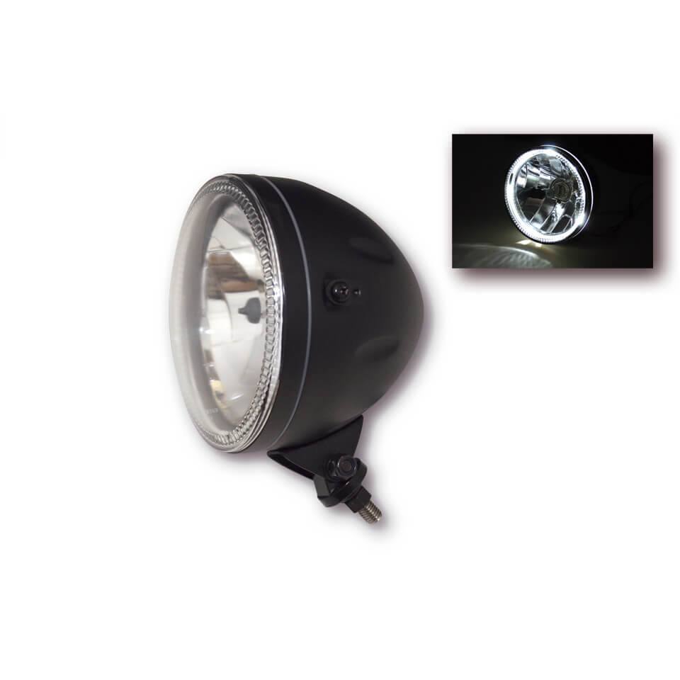 HIGHSIDER HIGHSIDER 5 3/4 inch main headlight SKYLINE, LED parking light ring, black, black