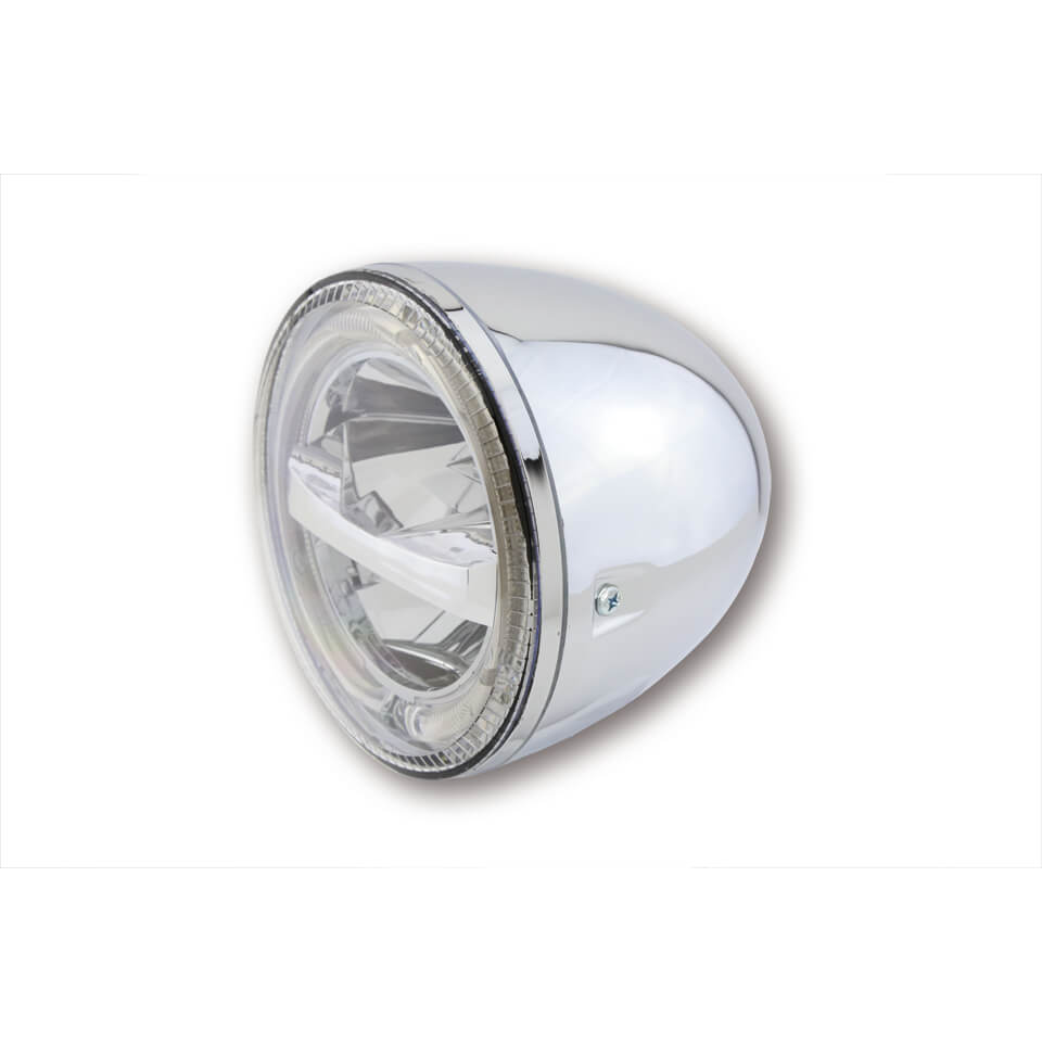 HIGHSIDER HIGHSIDER 5 3/4 inch LED headlight CIRCLE, chrome, silver, silver