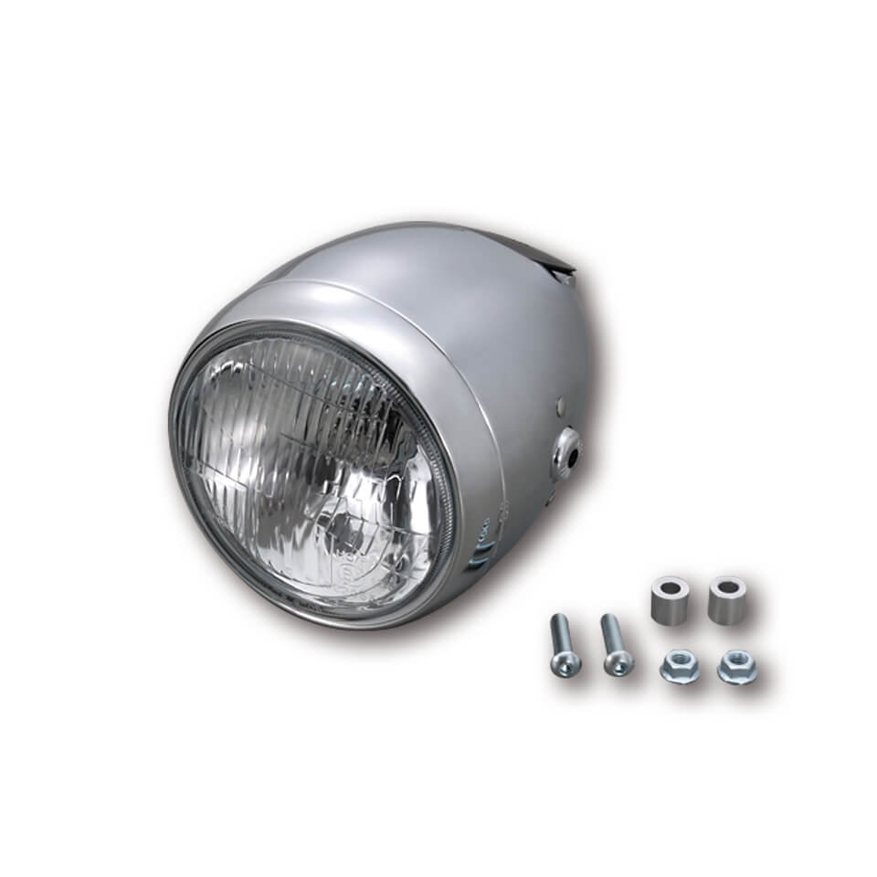 DAYTONA Corp. H4 headlight 5 3/4 inch VINTAGE, chrome, silver, silver