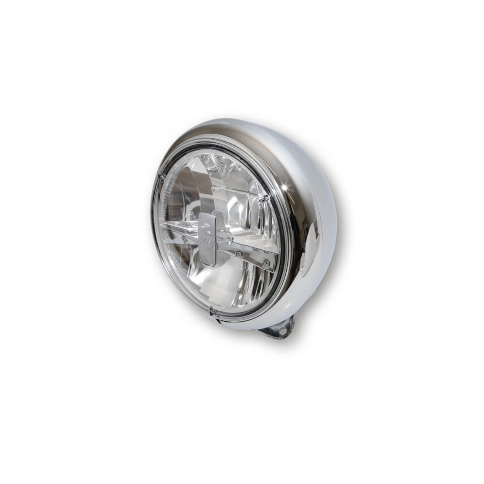 HIGHSIDER 7 inch LED headlight HD-STYLE, silver, silver