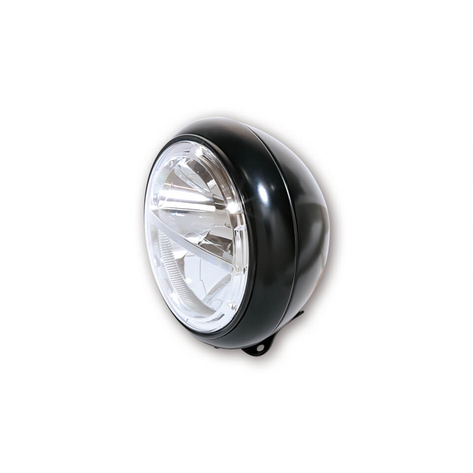 HIGHSIDER 7-inch VOYAGE HD-STYLE LED headlight, bottom mount, black, black