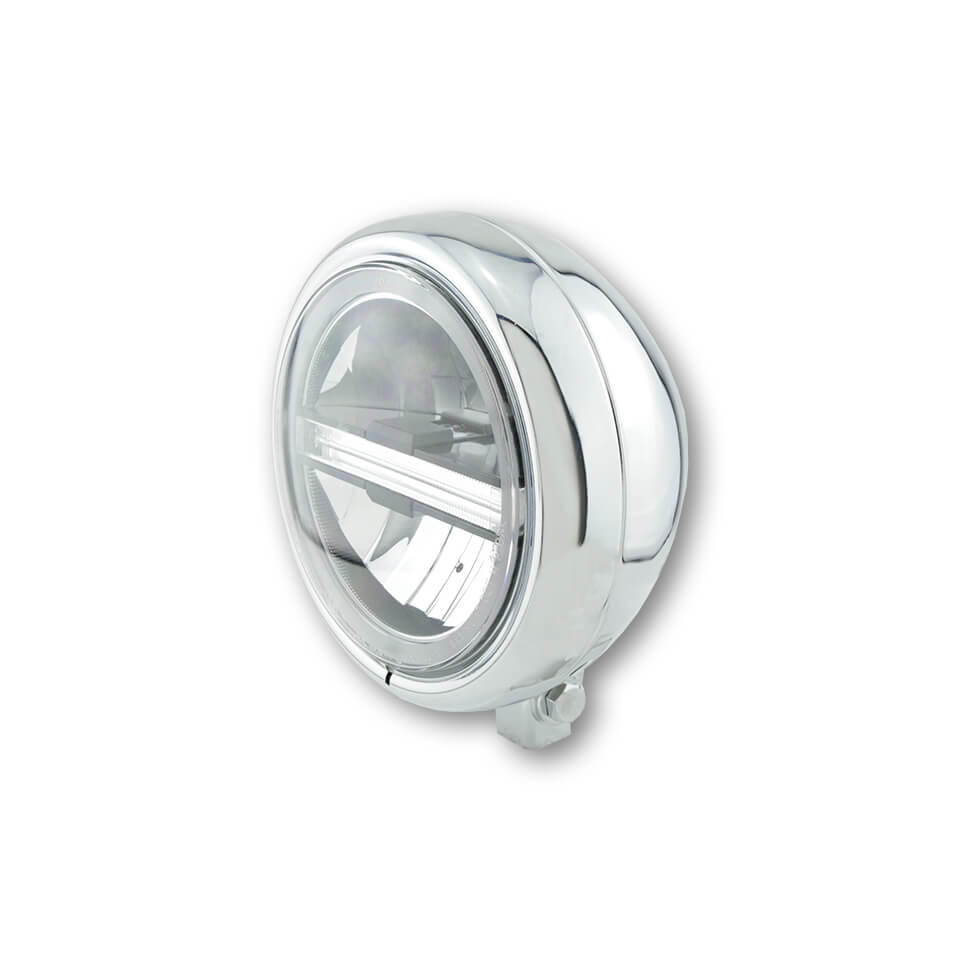 HIGHSIDER 5 3/4 inch LED spotlight PECOS TYP 6 with TFL, chrome, silver, silver