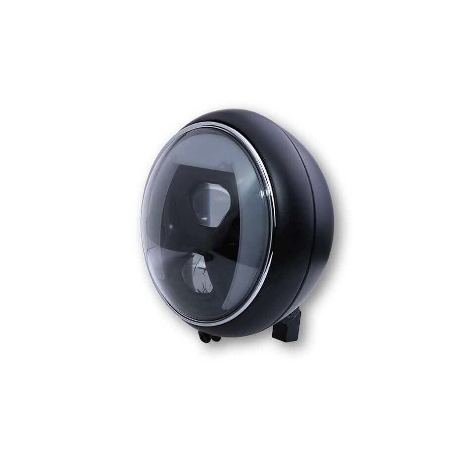 HIGHSIDER 7 inch LED headlight YUMA 2 TYP 8 with TFL, bend lighting, black, black