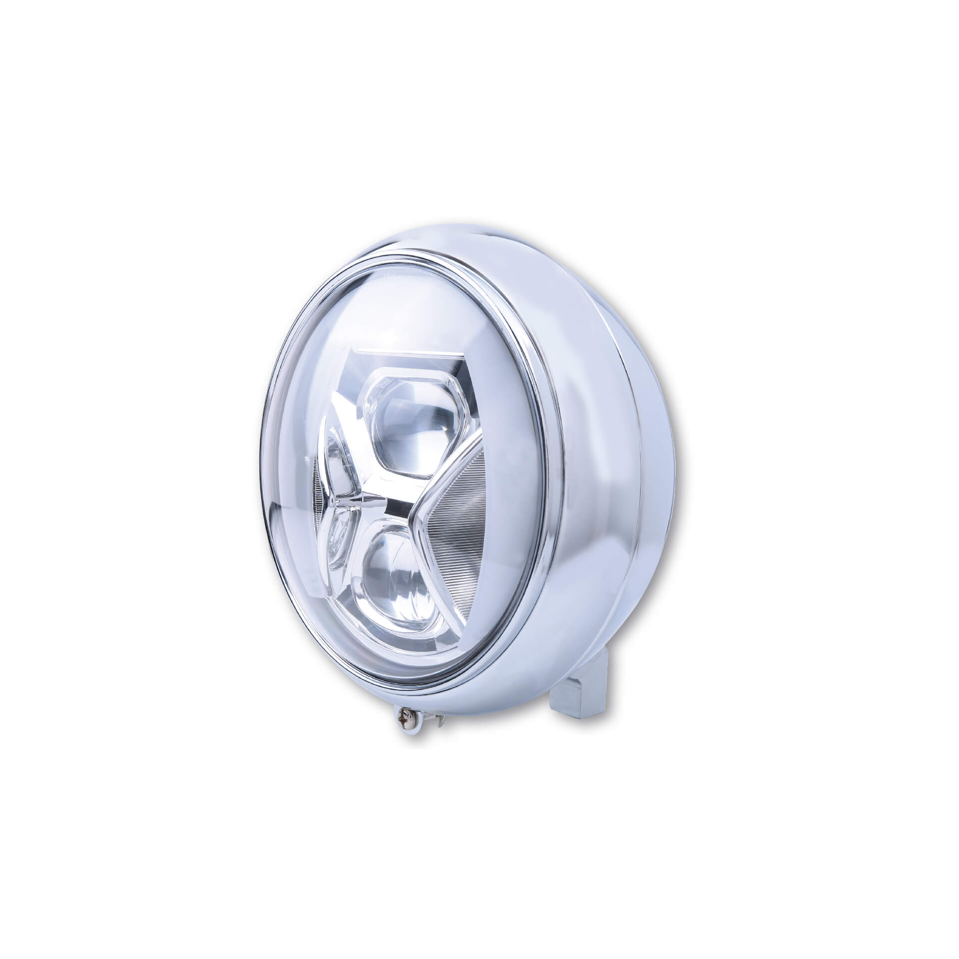 HIGHSIDER 7 inch LED headlight YUMA 2 TYP 8 with TFL, bend lighting, silver, silver