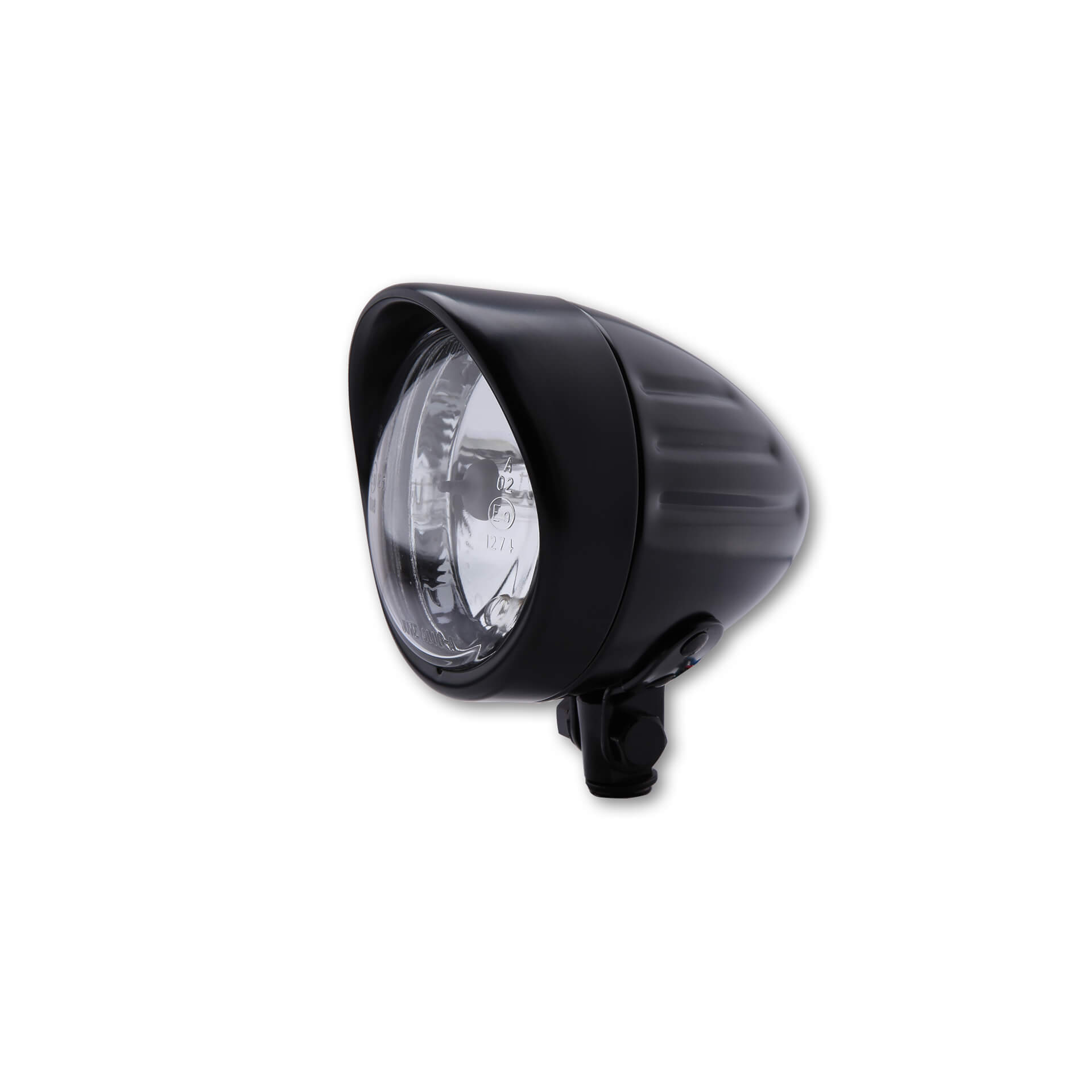 SHIN YO 90 mm BULLET GROOVED spotlight with visor, black satin finish, black