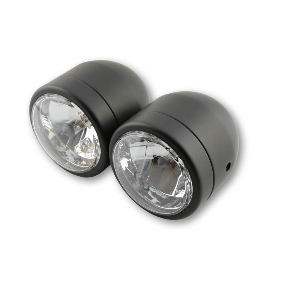 SHIN YO Headlight set, black, driving + low beam, black