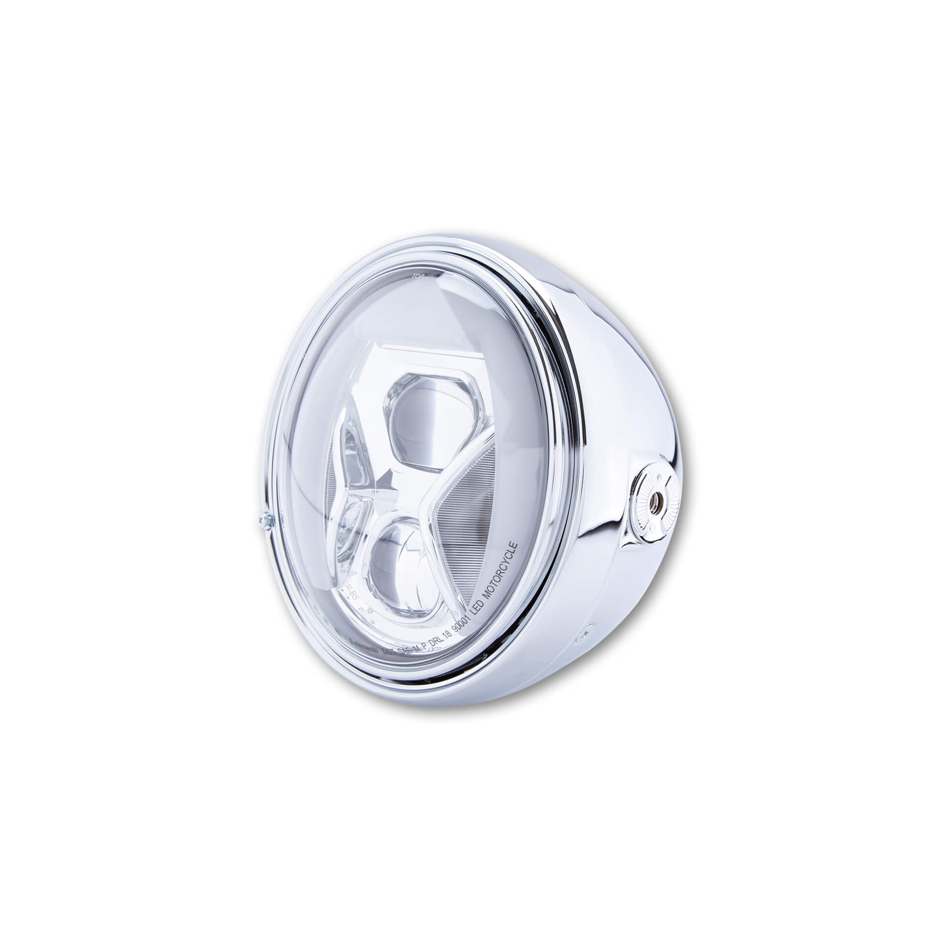 HIGHSIDER 7 inch LED headlight SANTA FE TYP 8 with TFL, bend lighting, silver, silver