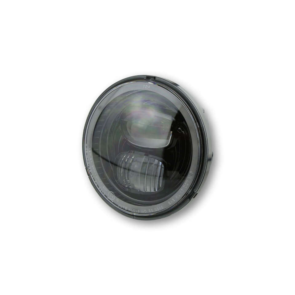 HIGHSIDER LED main headlight insert TYPE 7 with parking light ring, round, black, 5 3/4 inch, black