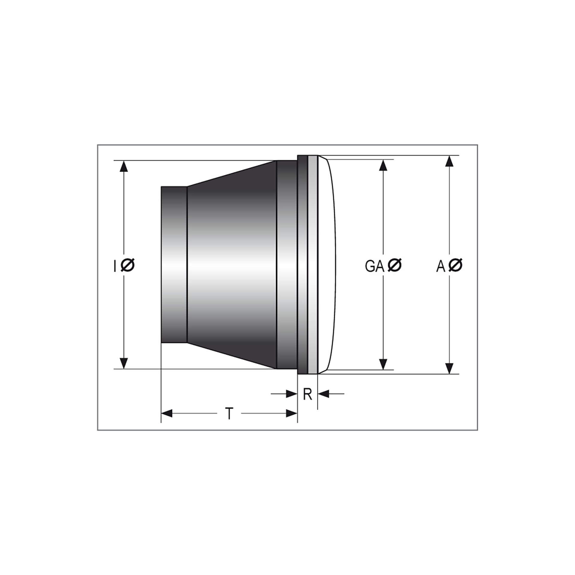 HIGHSIDER LED main headlight insert TYPE 7 with parking light ring, round, chrome, 5 3/4 inch, silver, silver