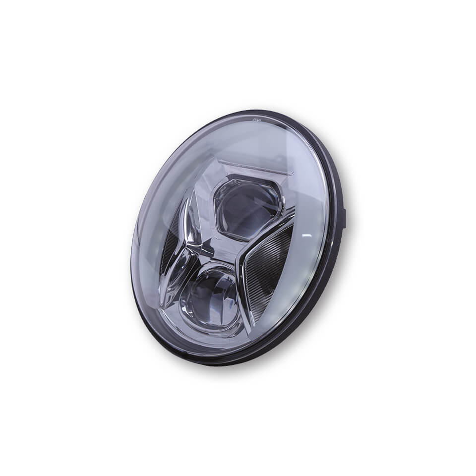 HIGHSIDER 7 inch LED headlight insert TYPE 8, silver, silver