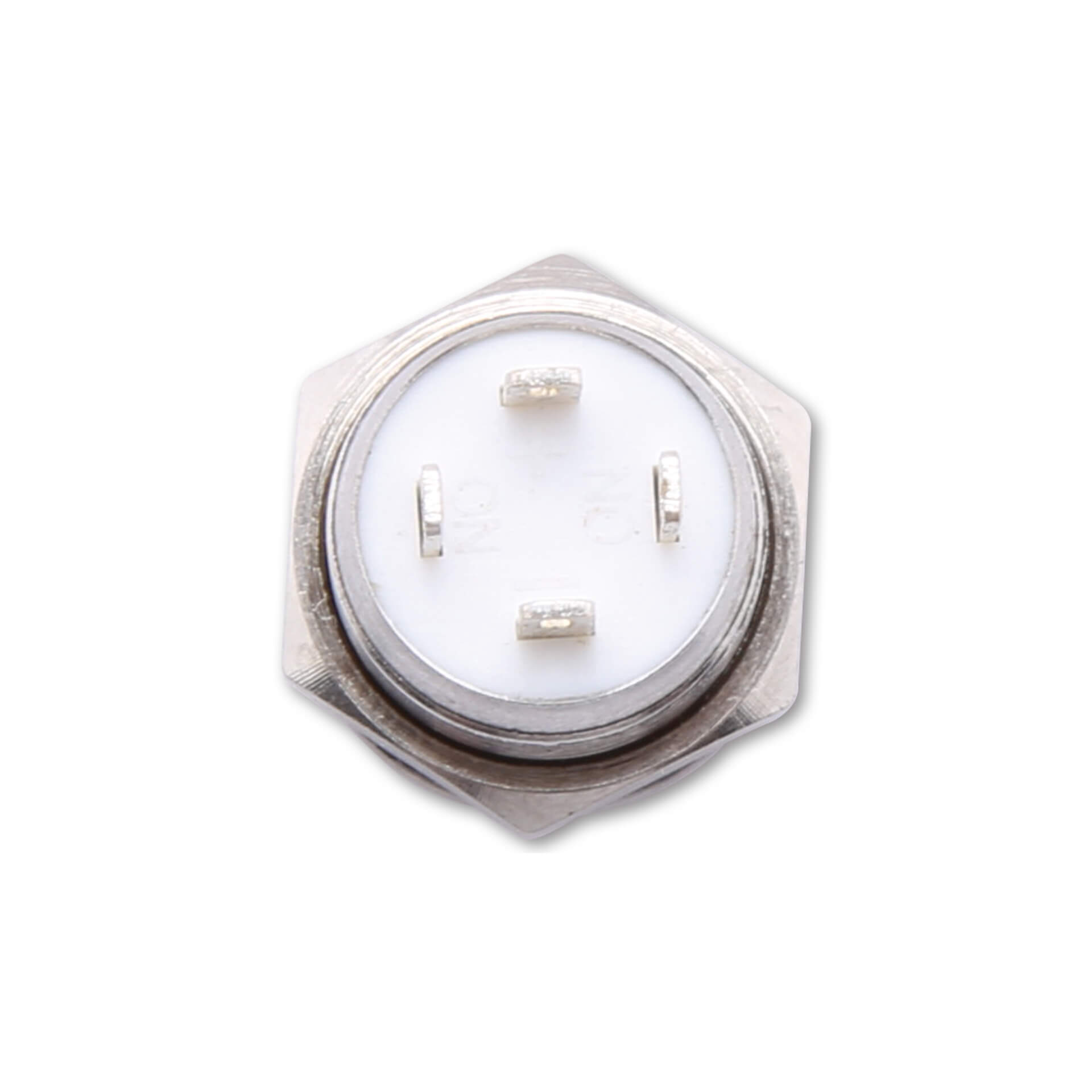 Image of HIGHSIDER Pushbutton in acciaio inox con anello illuminato a LED in diversi colori (M12), pezzo, bianco-argento