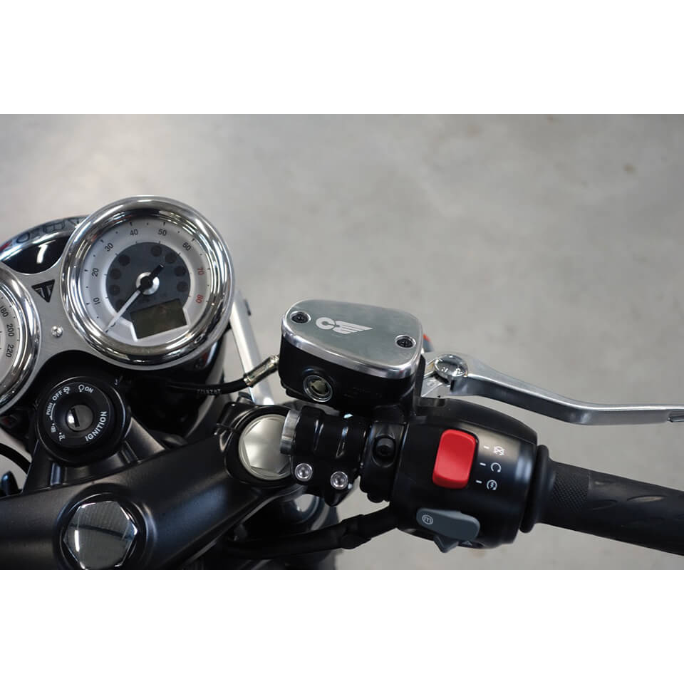 CLUBMAN CNC cover high gloss silver for brakeb. various TRIUMPH, silver