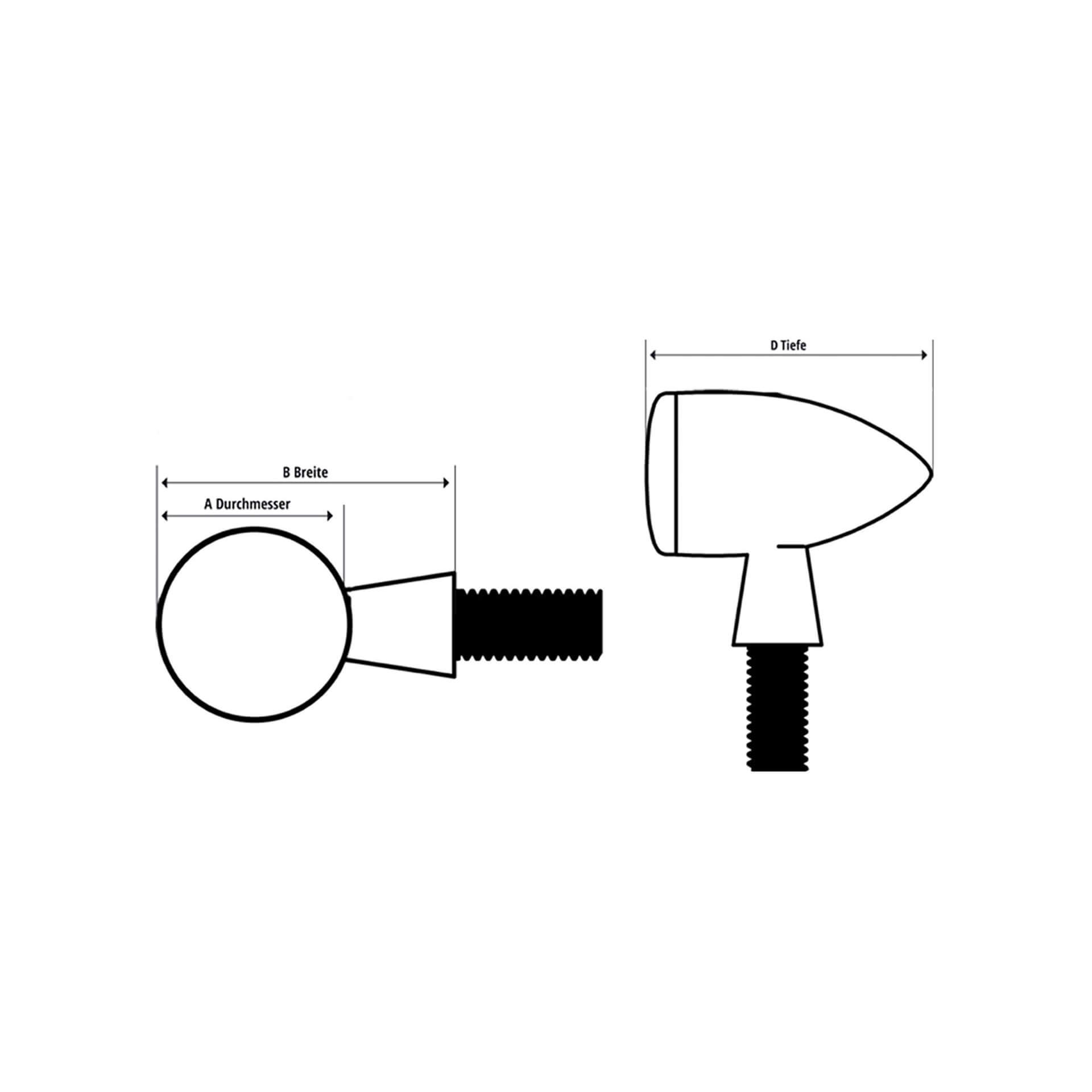Image of LUCE POSTERIORE LED HIGHSIDER ROCKET BULLET, luce del freno, indicatore, nero