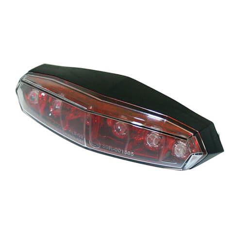 Image of KOSO Mini LED taillight, riflettore rosso con vetro trasparente, con bullone di fissaggio M5, nero