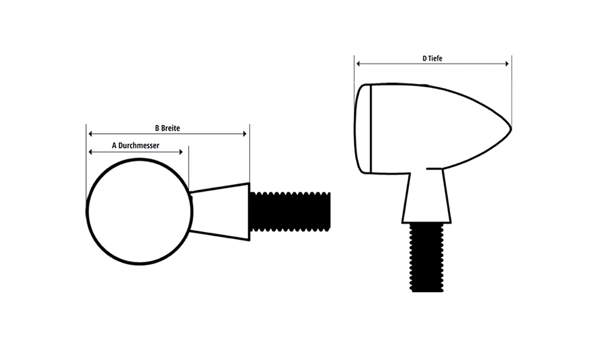 KOSO Mini LED feu arrière, verre teinté, avec boulon de fixation M5, E-gepr., noir