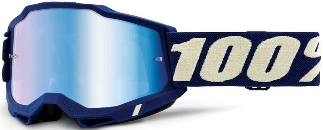 Motorrad 100% Accuri II Extra Deepmarine Motocross Brille, weiss-blau, weiss-blau