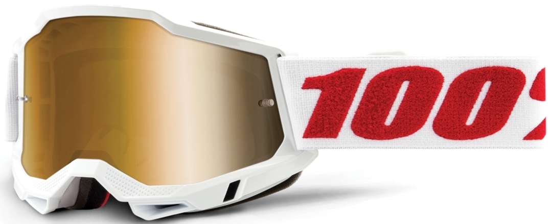 Motorrad 100% Accuri II Extra Denver Motocross Brille, weiss-rot, weiss-rot
