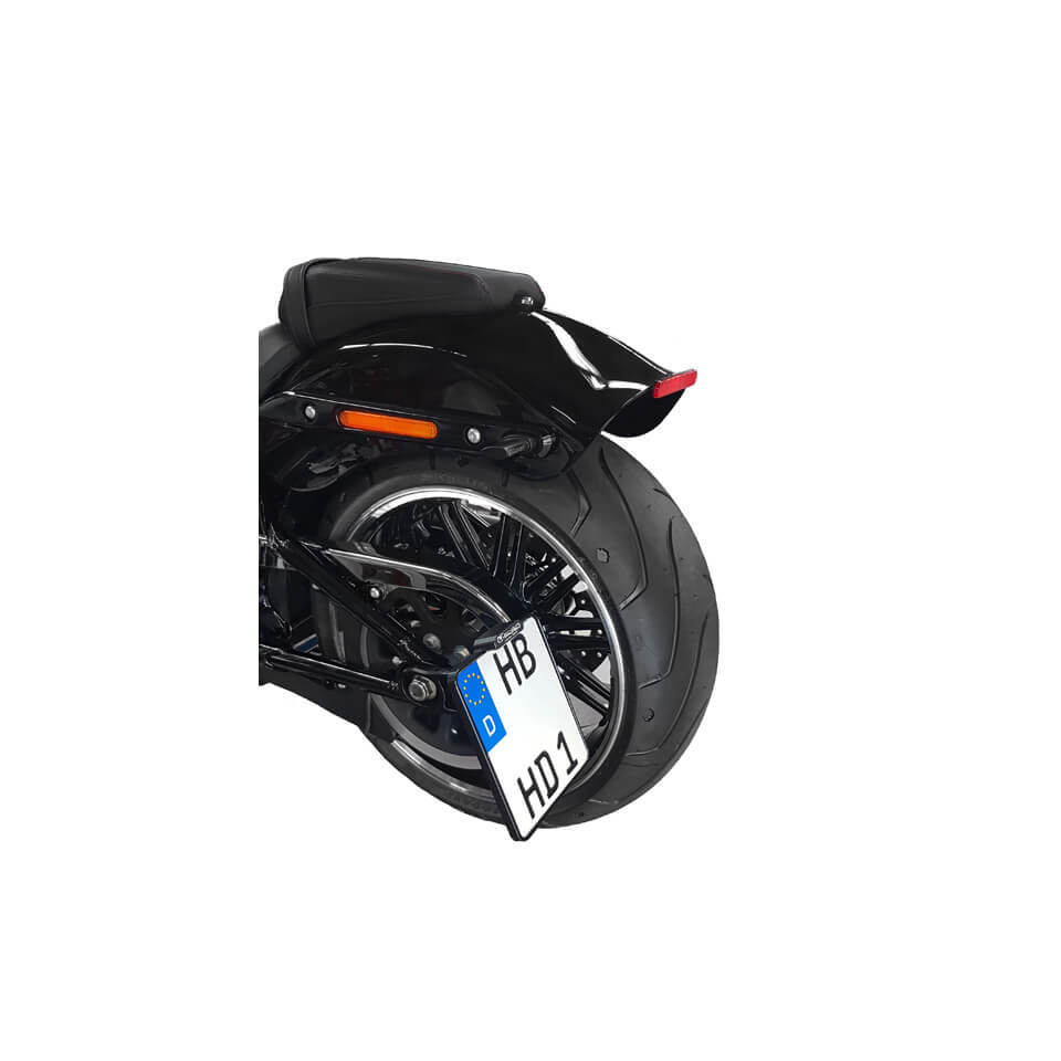 Porte-plaque d’immatriculation HeinzBikes Side Mount, Softail à partir de 2018, D, incl. LED license platelumin