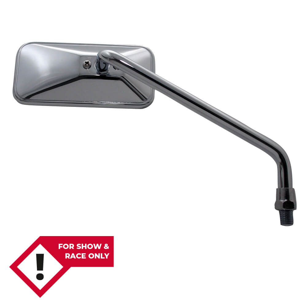 SHIN YO Rétroviseur Chopper, long, rectangulaire, chromé, droit, argent