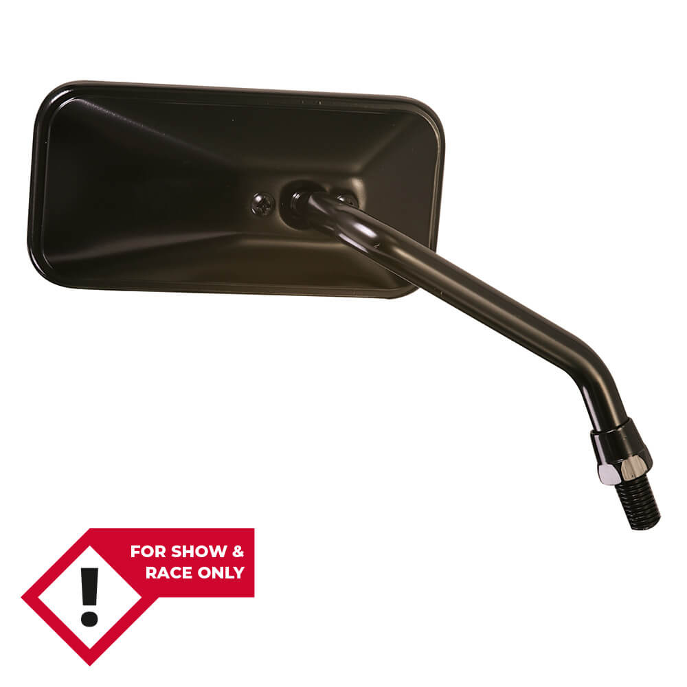 Rétroviseur Chopper, court, rectangulaire, droit, noir