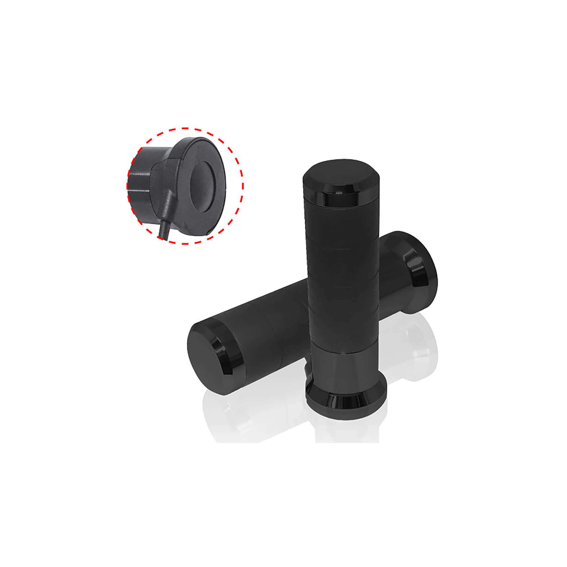 KOSO Heated handles titanium, black, black