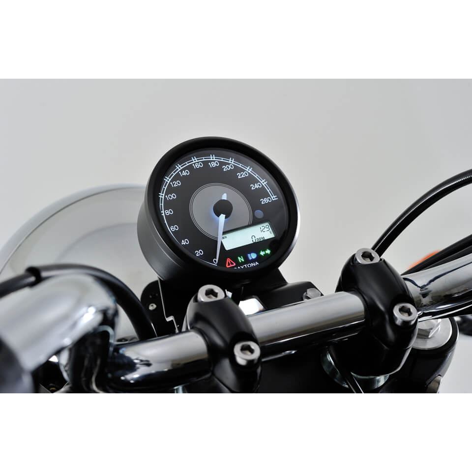 DAYTONA Corp. Digital speedometer with rev counter, up to 260 km/h, black, black
