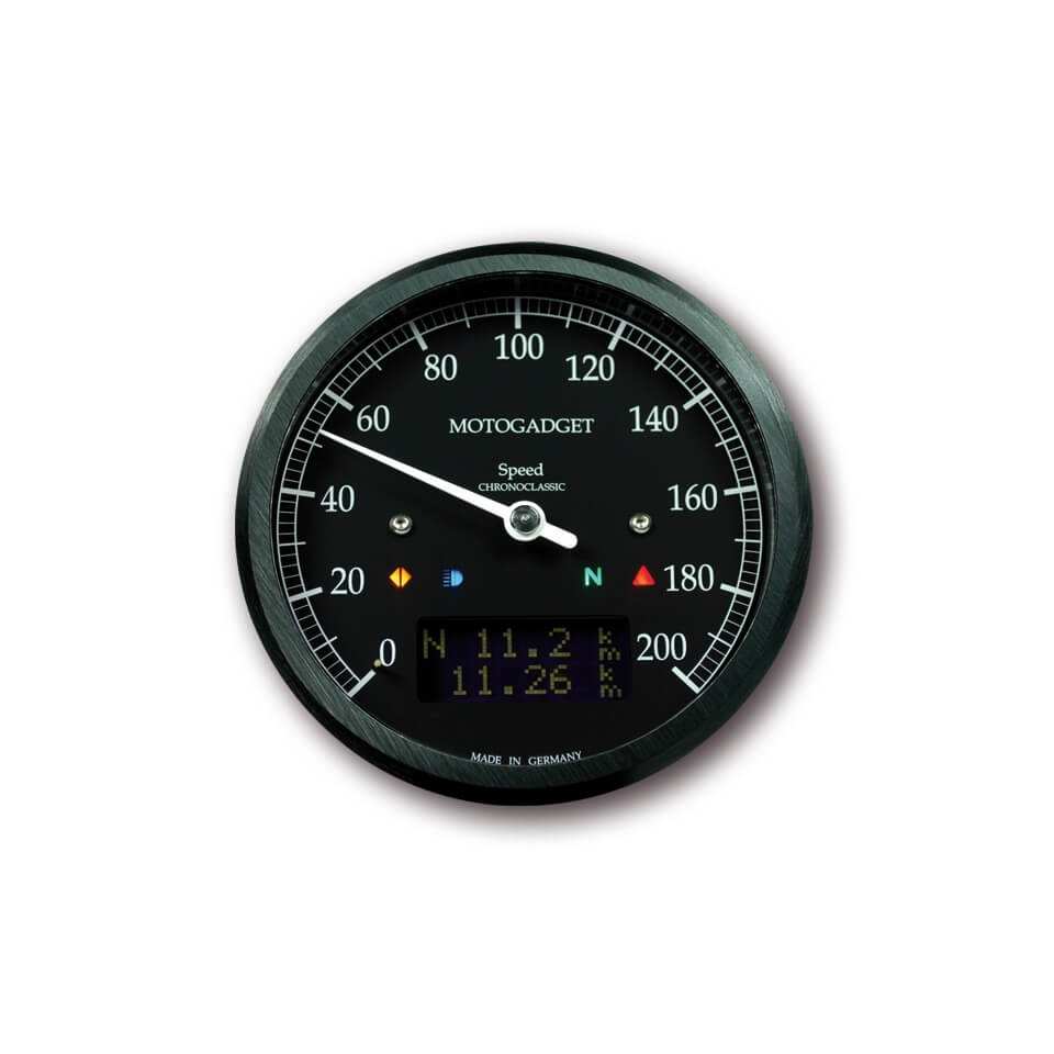 motogadget Speedometer Chronoclassic speedo Dark Edition, black, black