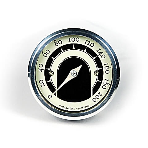 motogadget Analog speedo motoscope lille speedster, poleret ring, sølv