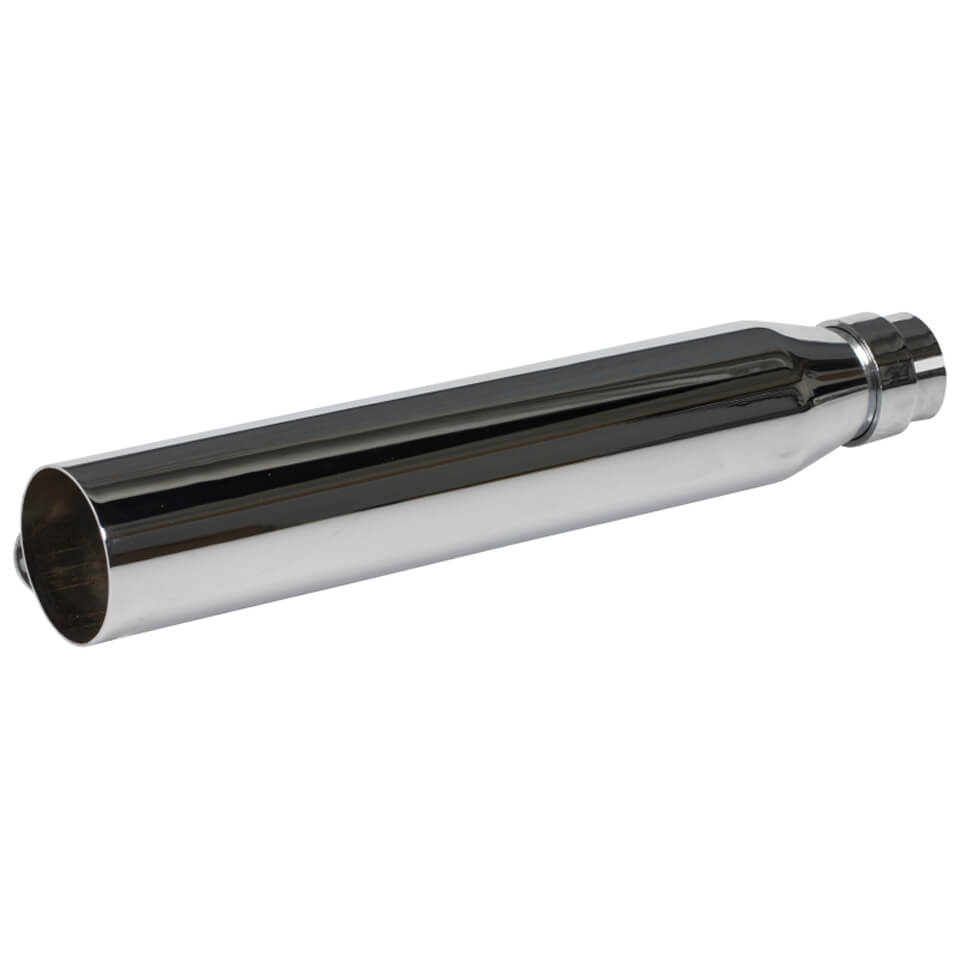 HIGHWAY HAWK Rear silencer Rage chrome without end cap, No ABE!, silver, silver